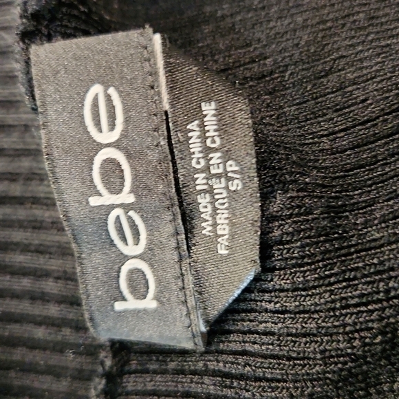 Bebe Ribbed Little Black Razor Back Dress - Picture 5 of 6